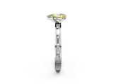 White gold Fancy Yellow Pear  Solitaire Diamond Ring with Channel-Set Baguette Band and Four-Prong Setting_87
