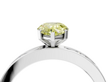 White gold Fancy Yellow Pear  Solitaire Diamond Ring with Channel-Set Baguette Band and Four-Prong Setting_89