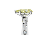White gold Fancy Yellow Pear  Solitaire Diamond Ring with Channel-Set Baguette Band and Four-Prong Setting_90