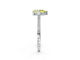 White gold Fancy Yellow Pear  Solitaire Diamond Ring with Channel Set Band and Bezel Prong Setting_59