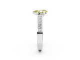 White gold Fancy Yellow Pear  Solitaire Diamond Ring with Channel-Set Band and Four-Prong Setting_5