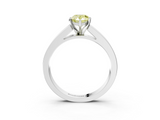 White gold Fancy Yellow Pear  Solitaire Diamond Ring with Channel-Set Band and Four-Prong Setting_6