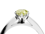 White gold Fancy Yellow Pear  Solitaire Diamond Ring with Channel-Set Band and Four-Prong Setting_7