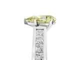 White gold Fancy Yellow Pear  Solitaire Diamond Ring with Channel-Set Band and Four-Prong Setting_8