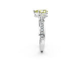 White gold Fancy Yellow Pear  Solitaire Diamond Ring with Channel Set Band and Six-Prong Setting_50