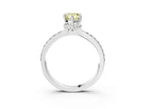 White gold Fancy Yellow Pear  Solitaire Diamond Ring with Channel Set Band and Six-Prong Setting_51