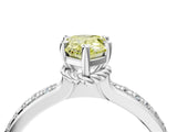 White gold Fancy Yellow Pear  Solitaire Diamond Ring with Channel Set Band and Six-Prong Setting_52