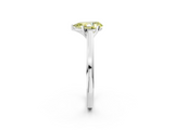 White gold Fancy Yellow Pear  Solitaire Diamond Ring with Four-Prong Setting and Classic Band_5