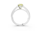 White gold Fancy Yellow Pear  Solitaire Diamond Ring with Four-Prong Setting and Classic Band_6