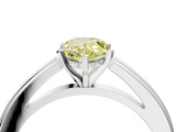 White gold Fancy Yellow Pear  Solitaire Diamond Ring with Four-Prong Setting and Classic Band_7