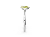 White gold Fancy Yellow Pear  Solitaire Diamond Ring with Four-Prong Setting on a Plain Band_34