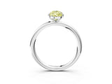White gold Fancy Yellow Pear  Solitaire Diamond Ring with Four-Prong Setting on a Plain Band_35
