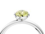 White gold Fancy Yellow Pear  Solitaire Diamond Ring with Four-Prong Setting on a Plain Band_36