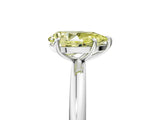 White gold Fancy Yellow Pear  Solitaire Diamond Ring with Four-Prong Setting on a Plain Band_37