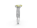 White gold Fancy Yellow Pear  Solitaire Diamond Ring with Milgrain Pavé Band and Four-Prong Setting_21