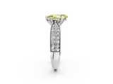 White gold Fancy Yellow Pear  Solitaire Diamond Ring with Milgrain Pavé Band and Four-Prong Setting_27