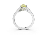 White gold Fancy Yellow Pear  Solitaire Diamond Ring with Pavé Band and Four-Prong Setting_118