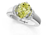 White gold Fancy Yellow Pear  Solitaire Diamond Ring with Pave Band and Six-Prong Setting_33