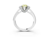 White gold Fancy Yellow Pear  Solitaire Diamond Ring with Pave Band and Six-Prong Setting_35
