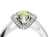 White gold Fancy Yellow Pear  Solitaire Diamond Ring with Pave Band and Six-Prong Setting_36