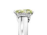 White gold Fancy Yellow Pear  Solitaire Diamond Ring with Pave Band and Six-Prong Setting_37