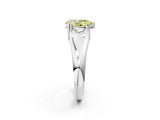 White gold Fancy Yellow Pear  Solitaire Diamond Ring with Six-Prong Cathedral Setting_33