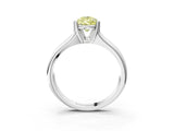 White gold Fancy Yellow Pear  Solitaire Diamond Ring with Six-Prong Cathedral Setting_35