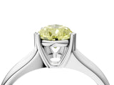 White gold Fancy Yellow Pear  Solitaire Diamond Ring with Six-Prong Cathedral Setting_36