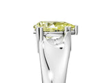 White gold Fancy Yellow Pear  Solitaire Diamond Ring with Six-Prong Cathedral Setting_37