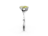 White gold Fancy Yellow Pear  Solitaire Diamond Ring with Six-Prong Setting and Tapered Band_19