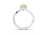 White gold Fancy Yellow Pear  Solitaire Diamond Ring with Six-Prong Setting and Tapered Band_20