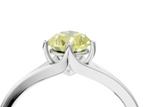 White gold Fancy Yellow Pear  Solitaire Diamond Ring with Six-Prong Setting and Tapered Band_21