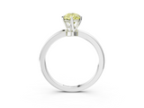White gold Fancy Yellow Pear  Solitaire Diamond Ring with Six-Prong Setting on a Classic Band_6