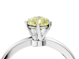 White gold Fancy Yellow Pear  Solitaire Diamond Ring with Six-Prong Setting on a Classic Band_7