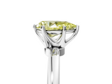White gold Fancy Yellow Pear  Solitaire Diamond Ring with Six-Prong Setting on a Classic Band_8