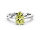 White gold Fancy Yellow Pear  Solitaire Diamond Ring with Split Shank and Four-Prong Setting_20
