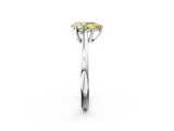 White gold Fancy Yellow Pear  Solitaire Diamond Ring with Split Shank and Four-Prong Setting_22