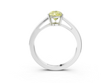 White gold Fancy Yellow Pear  Solitaire Diamond Ring with Split Shank and Four-Prong Setting_23