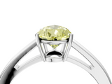 White gold Fancy Yellow Pear  Solitaire Diamond Ring with Split Shank and Four-Prong Setting_24