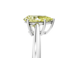 White gold Fancy Yellow Pear  Solitaire Diamond Ring with Split Shank and Four-Prong Setting_25