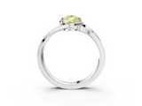 White gold Fancy Yellow Pear  Solitaire Diamond Ring with Split Shank and Prong Setting_44
