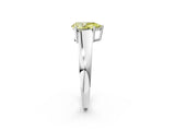 White gold Fancy Yellow Pear  Solitaire Diamond Ring with Tapered Band and Four-Prong Setting_51