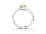 White gold Fancy Yellow Pear  Solitaire Diamond Ring with Tapered Band and Four-Prong Setting_52