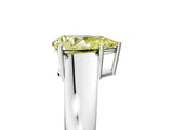 White gold Fancy Yellow Pear  Solitaire Diamond Ring with Tapered Band and Four-Prong Setting_54