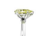 White gold Fancy Yellow Pear  Solitaire Diamond Ring with Thin Band and Four-Prong Setting_101