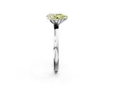 White gold Fancy Yellow Pear  Solitaire Diamond Ring with Thin Band and Four-Prong Setting_5