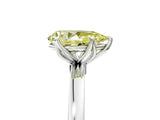 White gold Fancy Yellow Pear  Solitaire Diamond Ring with Thin Band and Four-Prong Setting_53