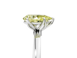 White gold Fancy Yellow Pear  Solitaire Diamond Ring with Thin Band and Four-Prong Setting_8