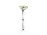 White gold Fancy Yellow Pear  Solitaire Diamond Ring with Thin Band and Four-Prong Setting_98
