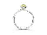 White gold Fancy Yellow Pear  Solitaire Diamond Ring with a Classic Band and Four-Prong Setting 4
